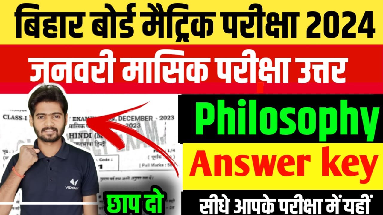 Class 11th Philosophy January Monthly Exam 2024 Question Paper