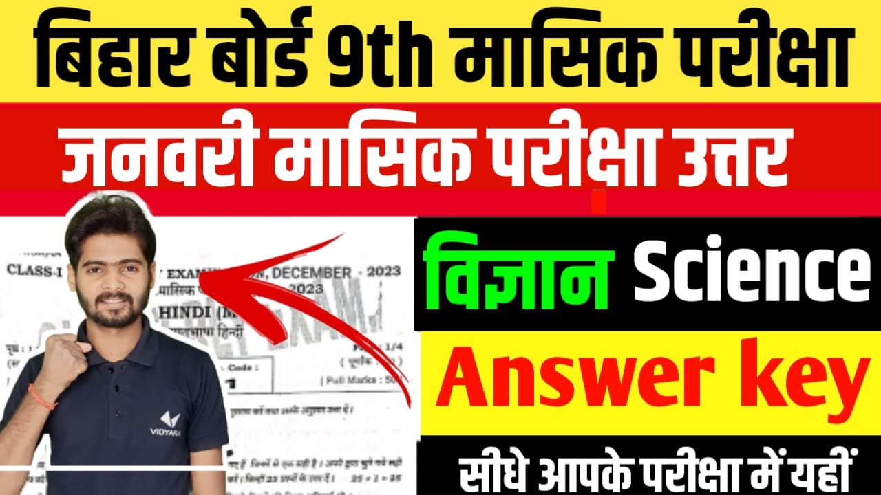 Class 9th January Monthly Exam 2024 Science Question Paper