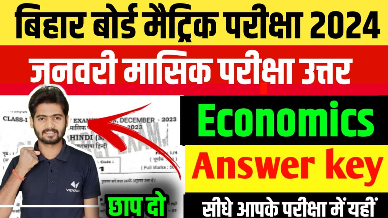 Class 11th Economics January Monthly Exam 2024 Question Paper