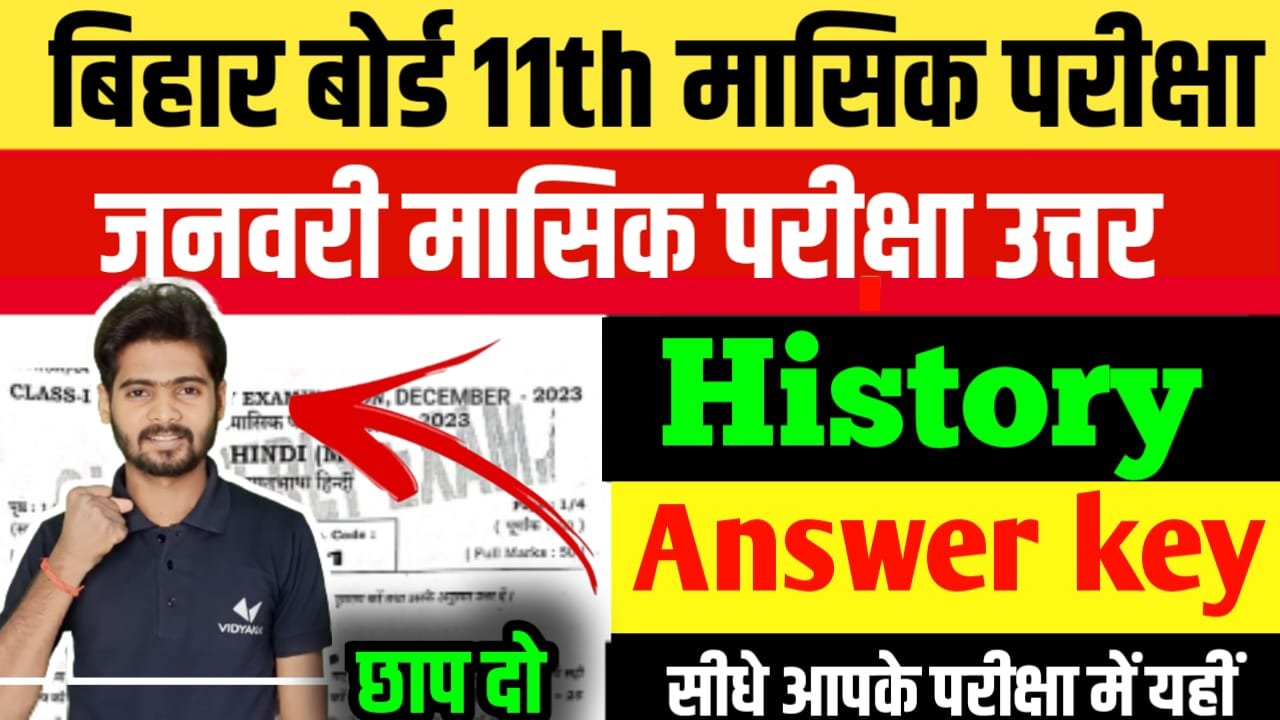 Class 11th History January Monthly Exam 2024 Question Paper