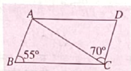Parallelogram problem with given angles