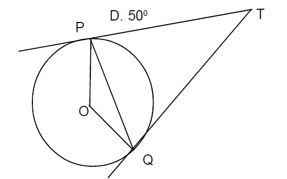 Circle with center O, tangents TP and TQ