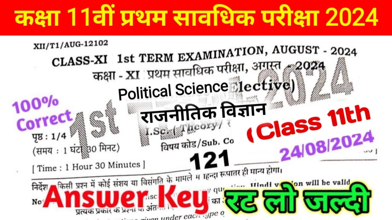 11th Political science first terminal exam August