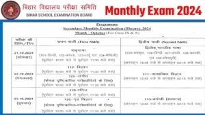 Class 10th Hindi October Monthly Exam 2024