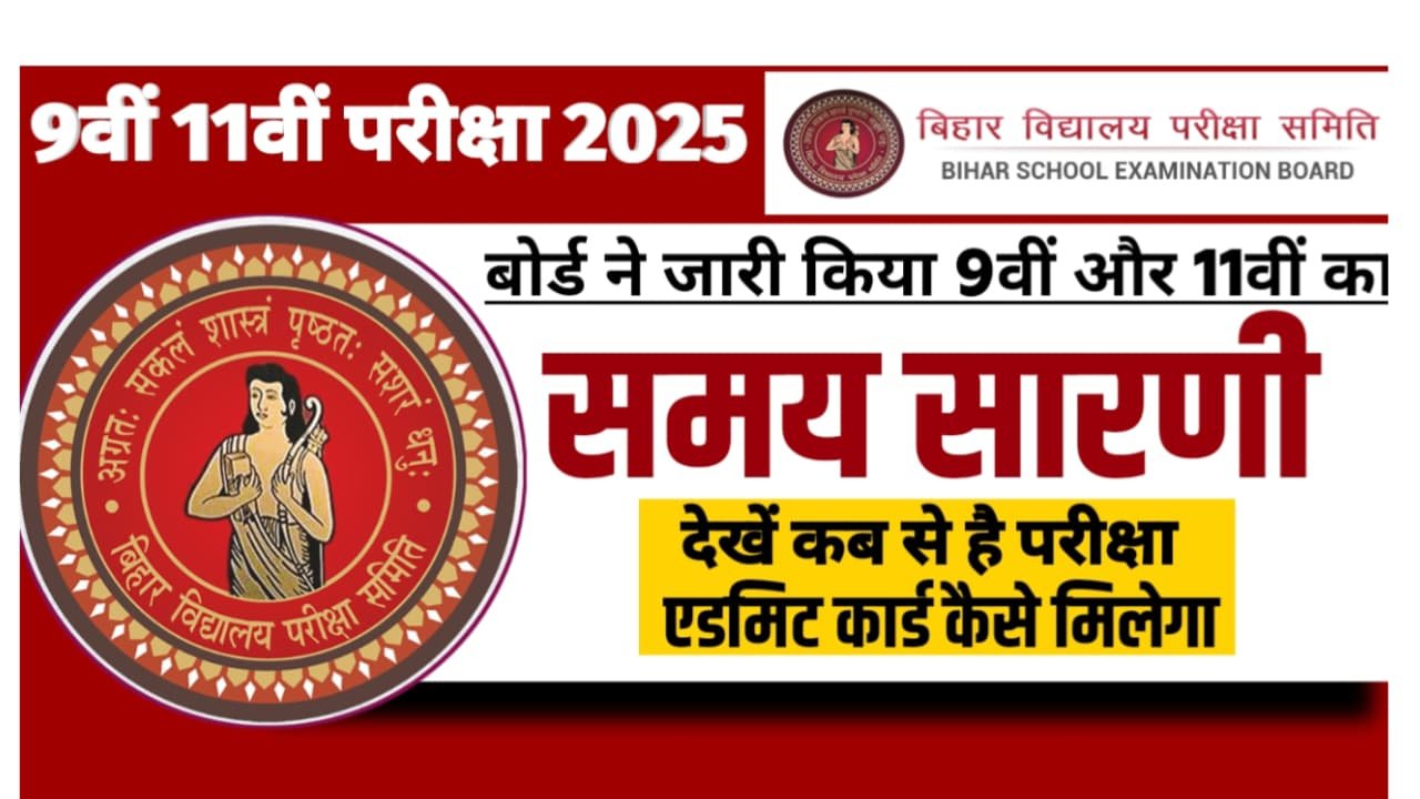 Bihar Board 9th 11th Annual Exam 2025