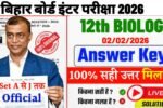 2 February Class 12 Biology Answer Key Bihar Board 2026